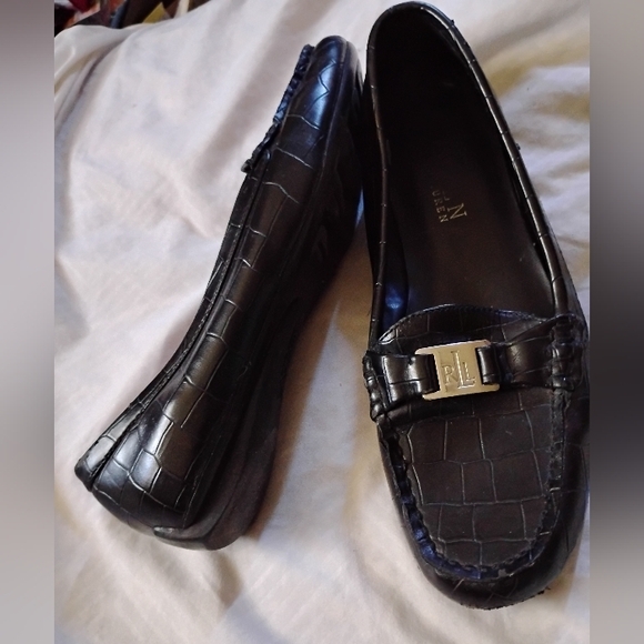 Lauren Ralph Lauren Black Embossed Loafers - Picture 4 of 4